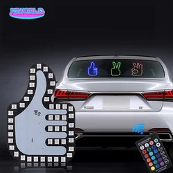 Car LED Illuminated Gesture Light Car Thumb Up Finger Lamp With Remote Control OK Signs Exterior Funny Decoration Accessories