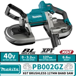 Makita-コードレス電気鋸,pb002gz 40vmax xgt,127mm,リチウム電池,木材を切断するため,40v