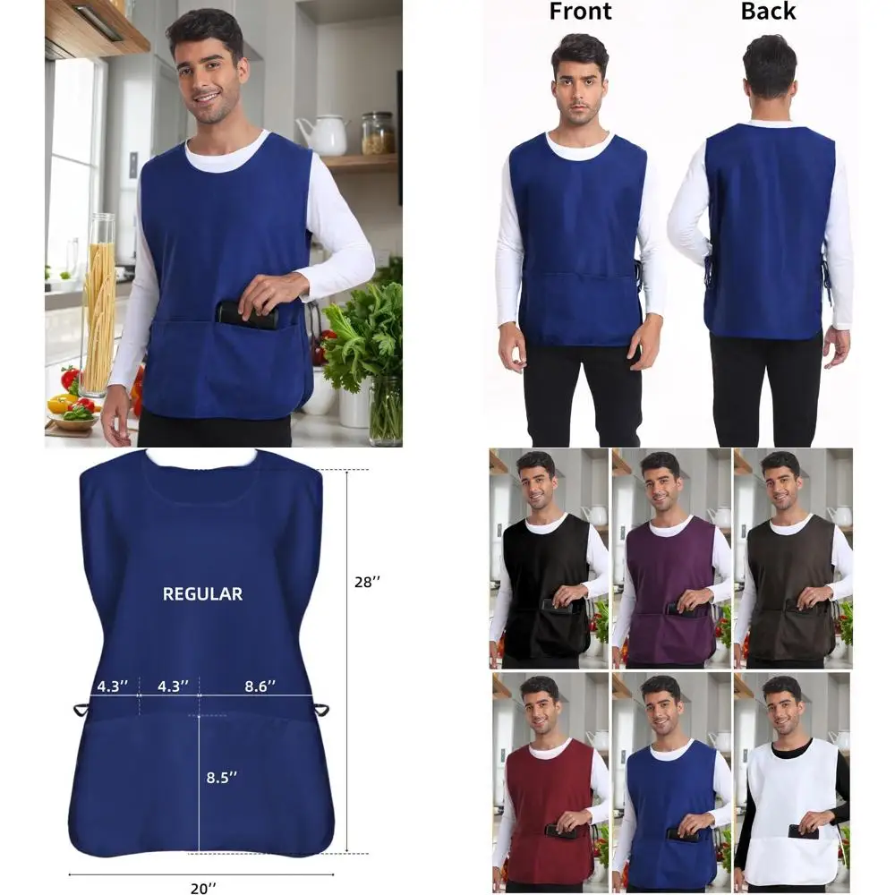 

Unisex Waterdrop-Shaped Cobbler Apron with Triple Pockets for Men & Women