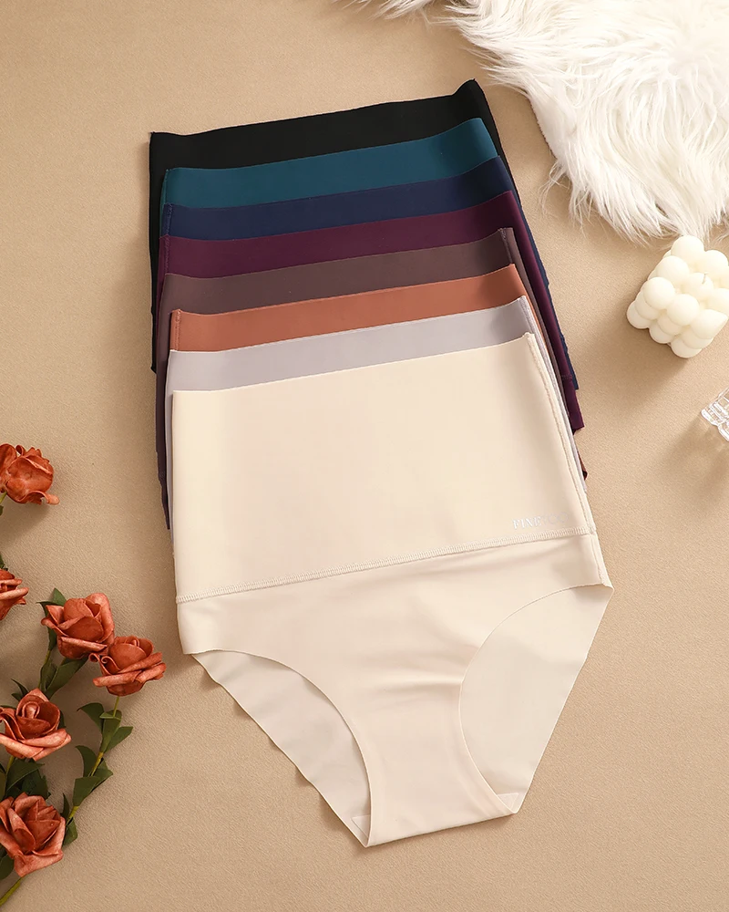FINETOO 8Pcs Seamless High Waist Panties Women Abdomen Hip Lift Briefs Body Shape Lingerie Pants Plus Size Breathable Underwear
