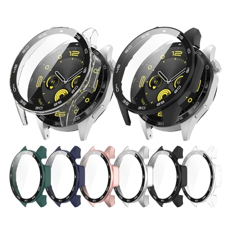 1PC Shockproof Screen Protector Case For Huawei Watch GT4 46mm PC Tempered Glass Cover Full Coverage Scale Protective Frame