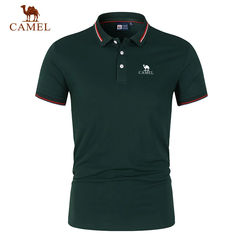 Camel embroidered men's polo shirt, short sleeved top, casual business shirt, high-quality, warm, brand new, summer