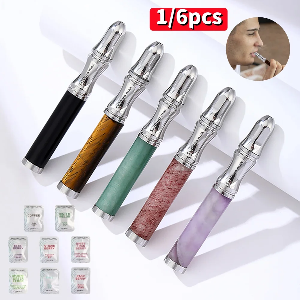 6pcs Quit Smoking Smokeless Preferred Infused Essential Oil Flavors Anxiety Relief Aromatherapy Artifact Device Replace Stick view 2