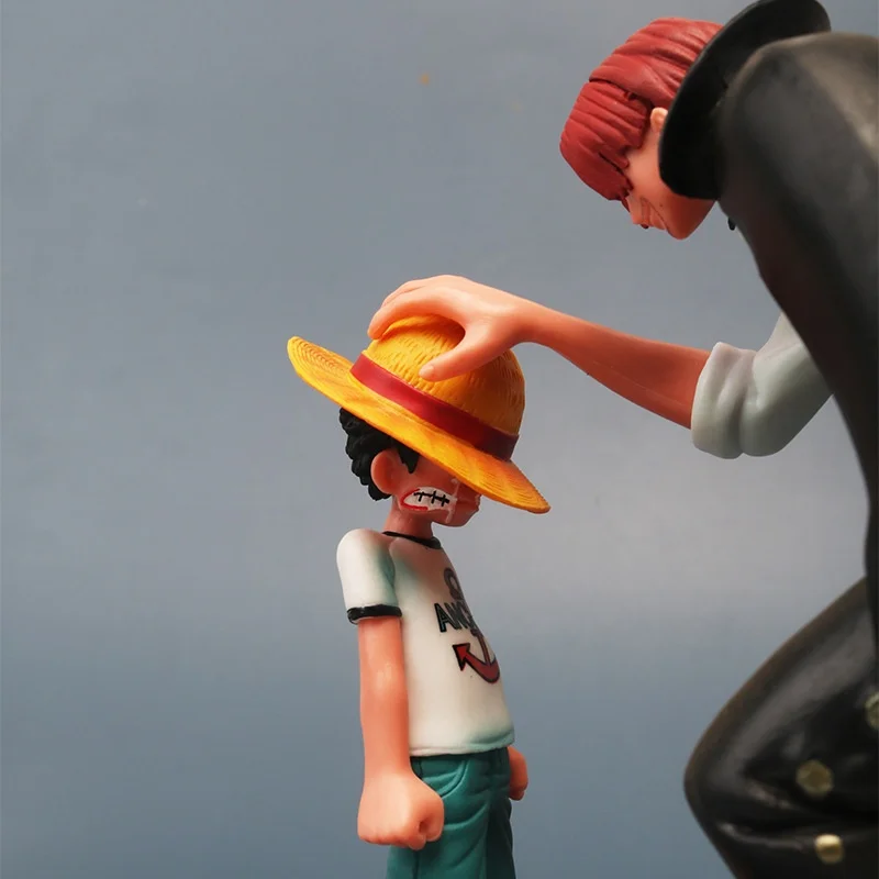 Toy Ornament Peripheral Piece Figurine Red Haired Shanks Gives A Straw Hat To Childhood Luffy Doll Toy Cake Ornament Gifts