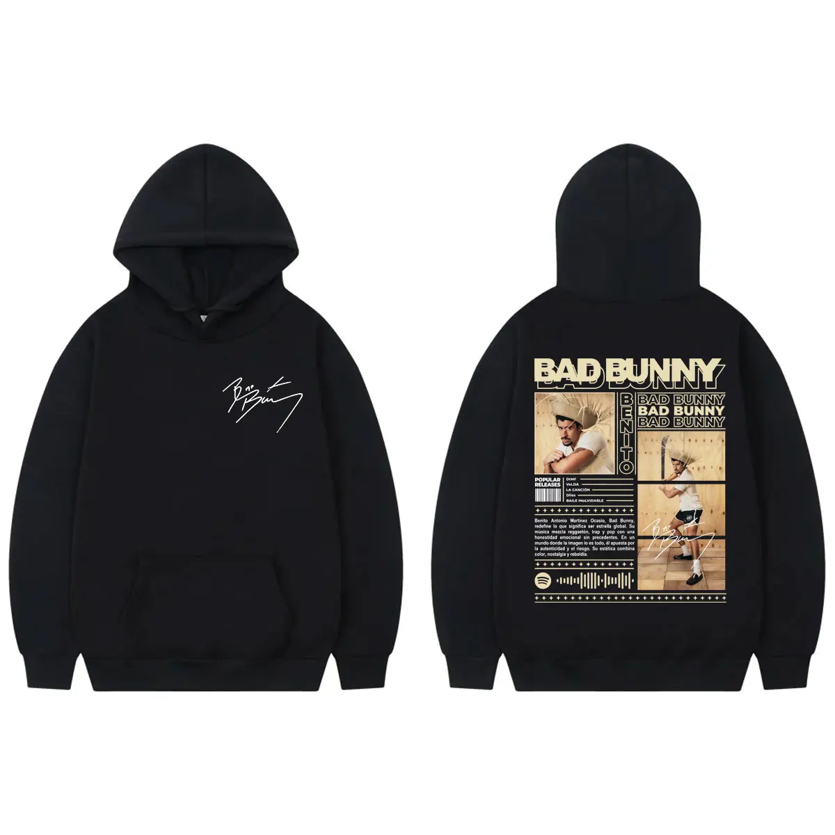 

Rapper Bad Bunny Merch Hoodie Fashion Hip Hop Hooded Sweatshirts Men's Women's Clothing High Quality Fleece Pullovers Streetwear