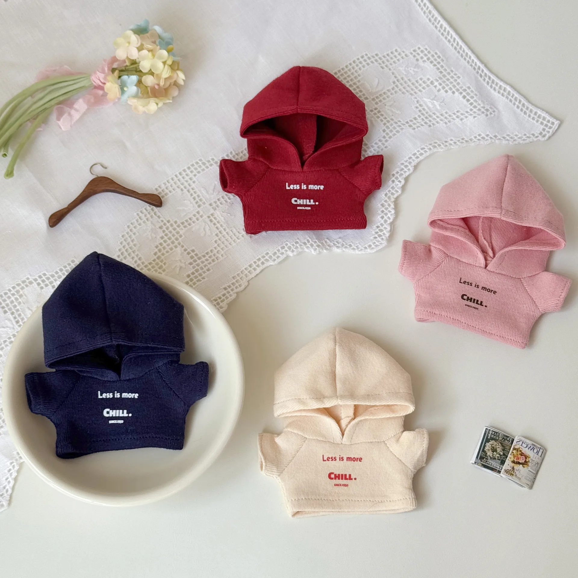 Mini Hoodie Sweatshirt for 10‑17cm Small Joint Doll, Casual Doll Tops Outfit, Dress‑up Clothing Accessory, Doll Not Included