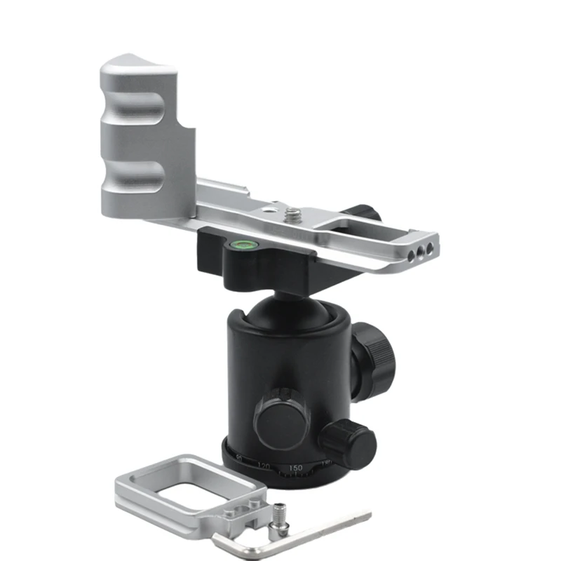 For E-M10III Camera L Bracket Hand Grip Quick Release Plate Camera Accessories Silver-A32R