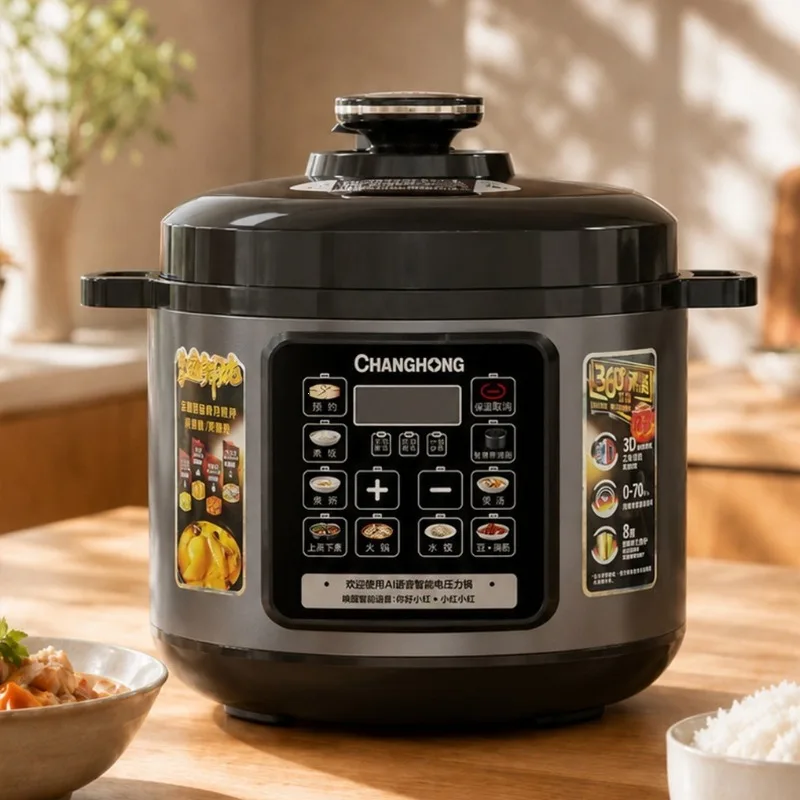 Aux 6L Electric Pressure Cooker Large Capacity Smart Scheduling Home Kitchen Rice Stew Meat Large Capacity Pressure Cooker