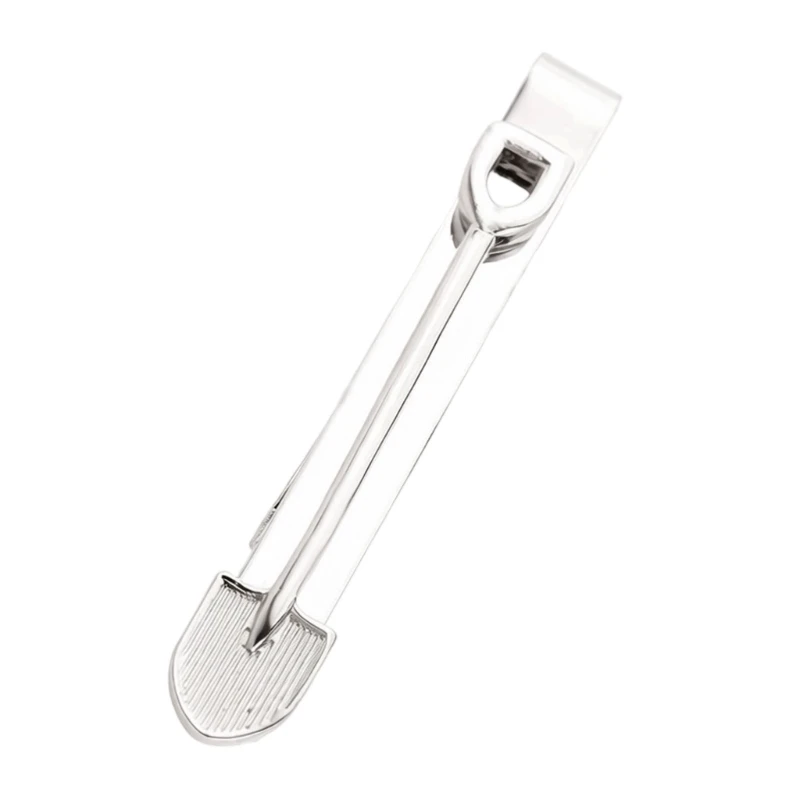 Practical Necktie Tie Clip for Silver Tone Spring Clasp Accessory for Standard Width Ties in Workday Outfits and Gatherings E0BF