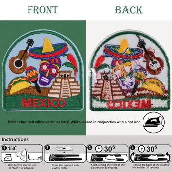 3 יחידות טלאי רקמה של אמנות כפרי אירופאית, טלאי דפוס מקסיקו-איטליה-ספרד, אפליקציית טלאי גיהוץ או תפירה לבגדים, חצאית, כובע, ג'ינס, אביזרים DIY, חובבי טיולים 10 best sales לתפור על טלאי - №5
