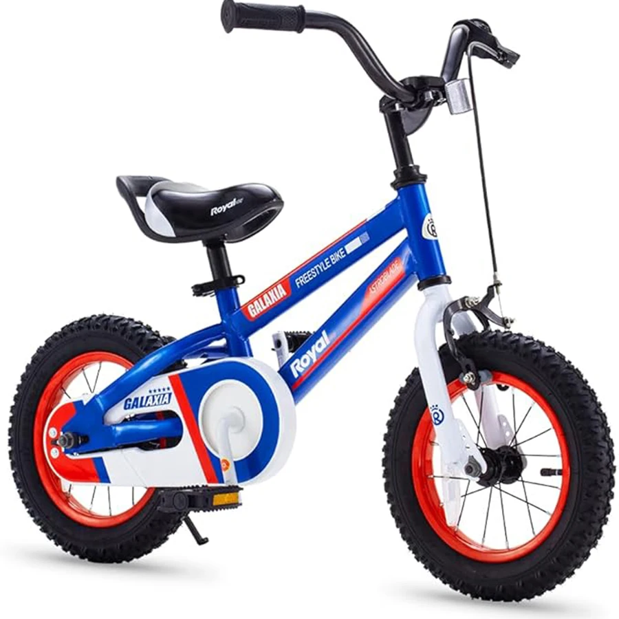 RoyalBaby Galaxia Vélo pour enfants en bas âge, vélo à roues de 16 pouces pour débutants, garçons et filles âgés de 4 à 7 ans, béquille, bleu