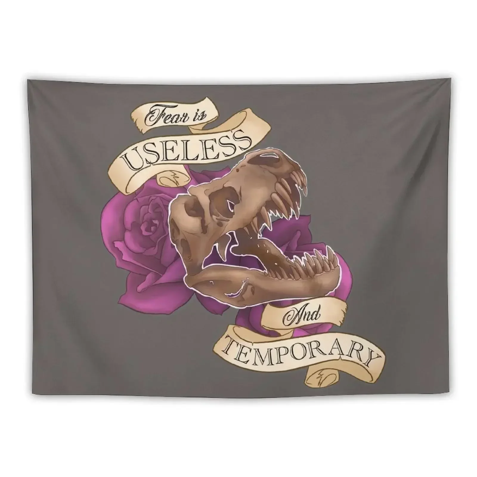 

Fear is useless and temporary Tapestry Wall Coverings Kawaii Room Decor Room Decor Aesthetic Tapestry