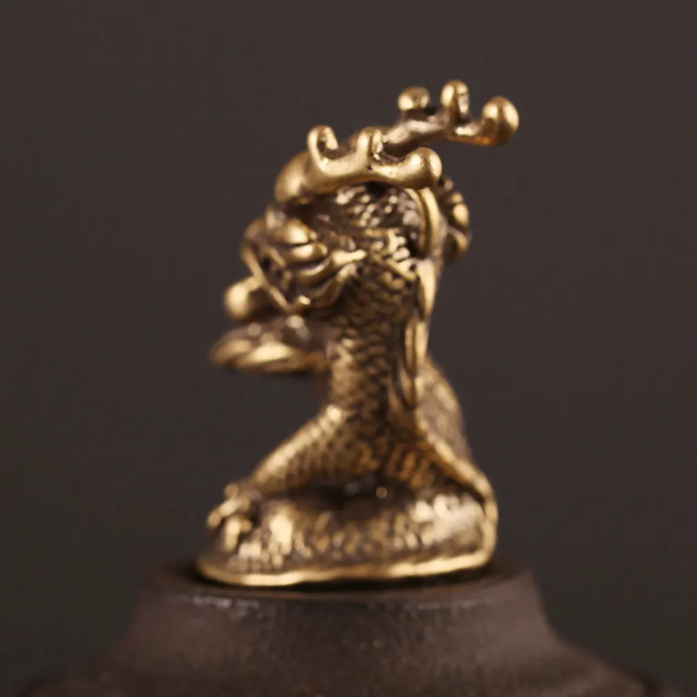 

2pcs Brass Dragon Keychain Pendant Small Bronze Ware DIY Supply Zodiac nament Decor Stylish Practical Long lasting