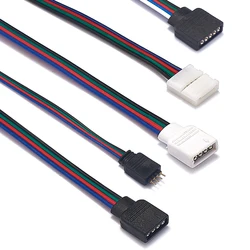 Conector de tira LED macho y hembra de 4 pines y 5 pines con Cable de 15cm, conectores de Cable RGB para tira de luces LED RGBW 5050 3528