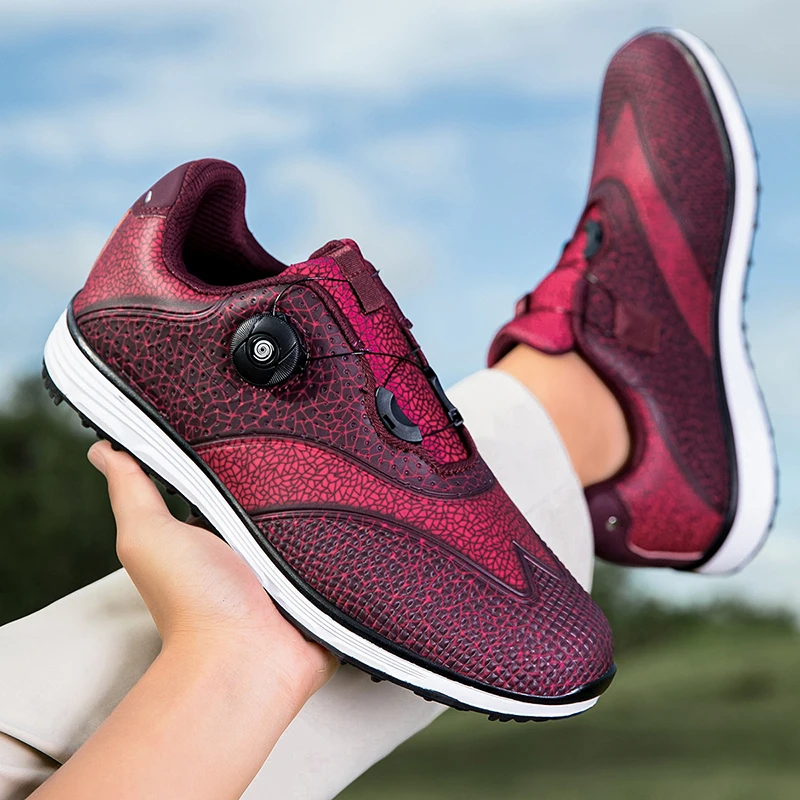 

Waterproof Mens Golf Shoes Lace Up Golf Training Shoes Ladies Golf Training Shoes Breathable Shoes Casual Travel Shoes
