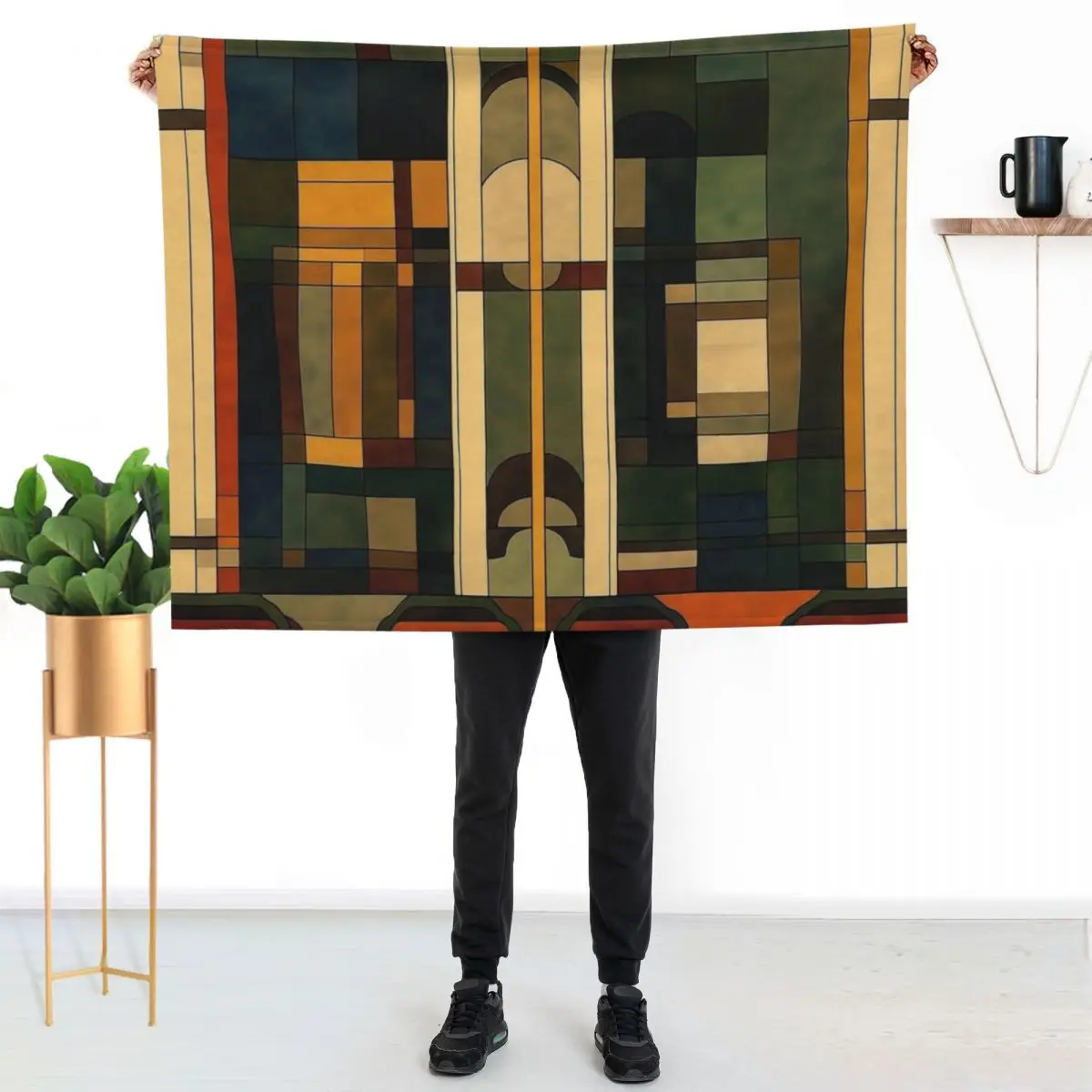 Mid-century modern influenced painting Throw Blanket Heavy for winter Designers Shaggy Blankets