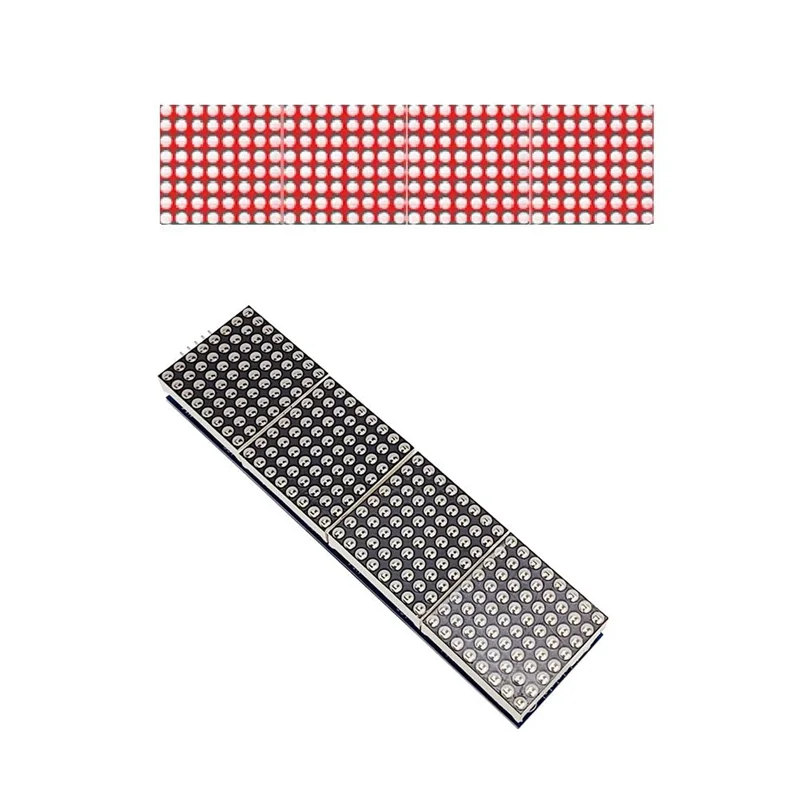 Módulo de pantalla LED de matriz de puntos COFA-MAX7219 32X8, Control MCU de cátodo común 4 en 1 con cable de 5 pines para Arduino (multicolor) Easy T