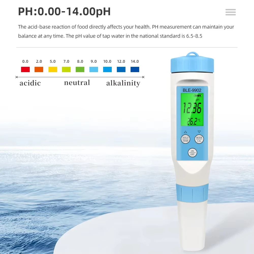 Medidor calidad del agua Bluetooth para piscinas y acuarios PH/EC - imagen 2