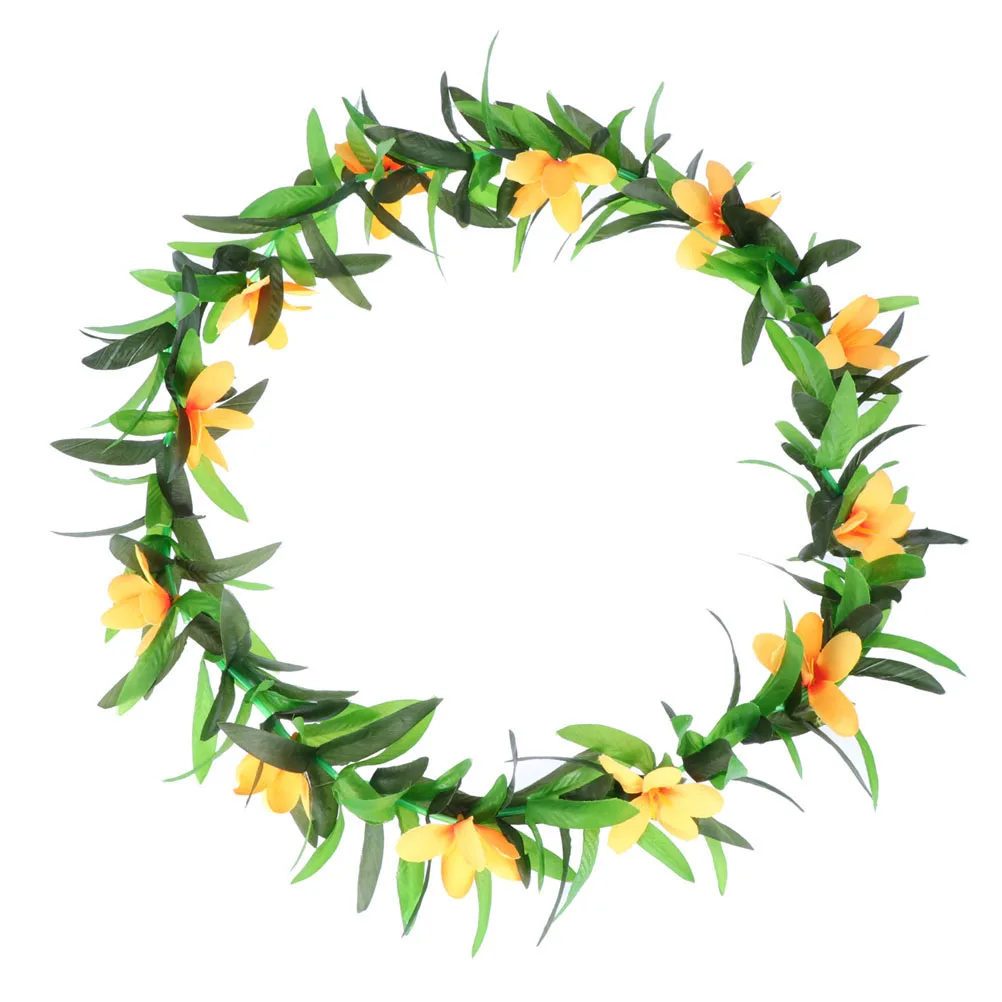 

4pcs Simulated Phalaenopsis Flower Wreaths Hawaiian Garland Summer Party Decorations Luau Tropical Beach Theme Favors Mixed