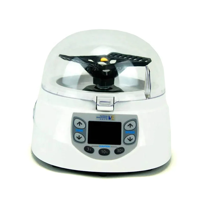 

Mini variable speed centrifuge with integrated rotor for 1.5 ml, 0.5 ml, 0.2 ml tubes and 8 rows of 0.2 ml tubes for PCR.