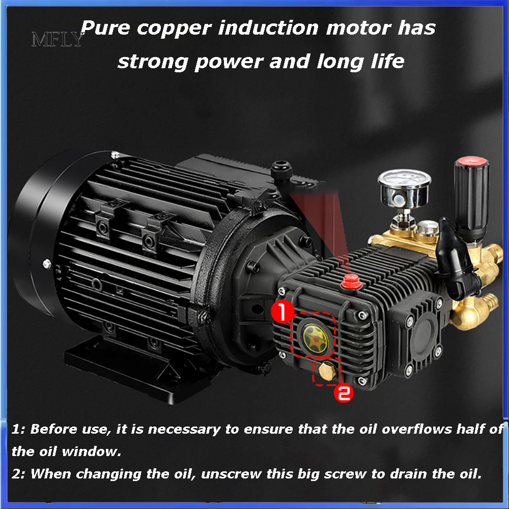 90BAR 12L/min Flow Rate Portable Water Pump Cleaning Tool with 4 Thread to Quick Connect 1800W 220V High Pressure Car Washer