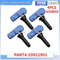 4 sztuk/partia czujnik ciśnienia w oponach 20922901 13581561   Dla Cadillac Escalade Chevrolet Cruze Malibu GMC Yukon Opel TPMS 433MHZ 22853740