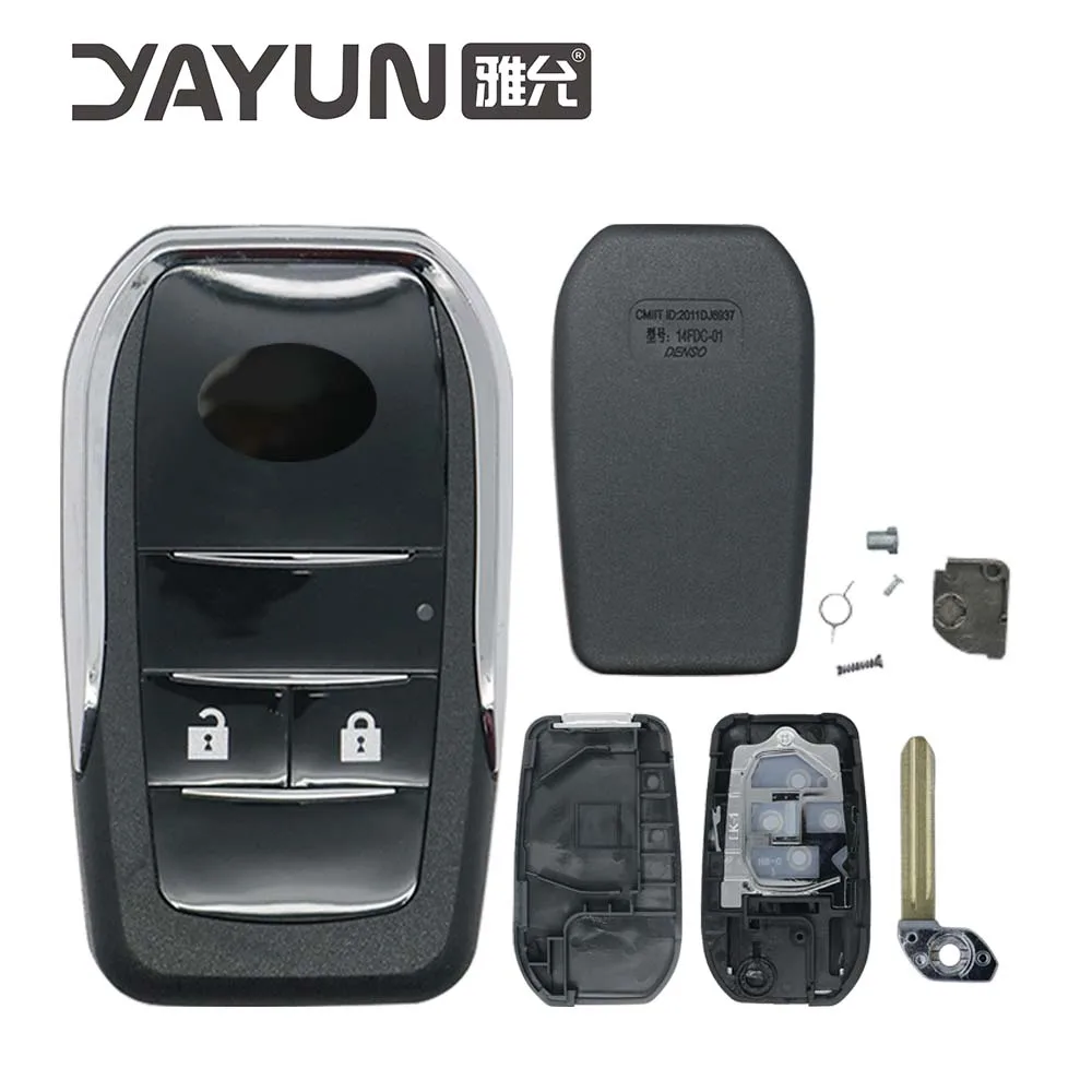 YAYUN AKTYF124 2 Buttons  RAV4 Reiz Vios Crown Car Straight Remote Control Modified Folding Key Shell For Toyota Camry