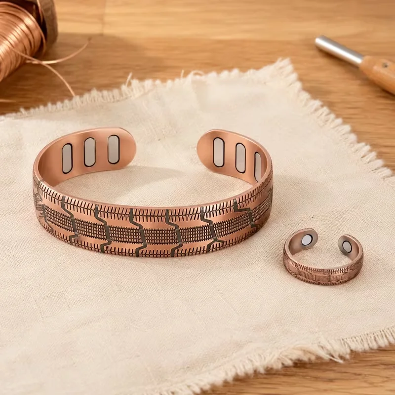 Vintage Copper-Plated Magnetic Couple Bracelet Gift