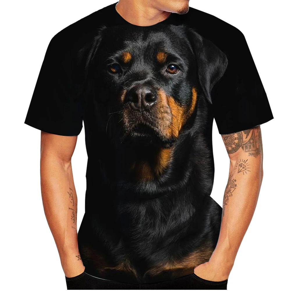 German Shepherd Dog Rottweiler T-Shirts Animal 3D Printed Streetwear Men Women Fashion Oversized T Shirt Kids Tees Tops Clothing