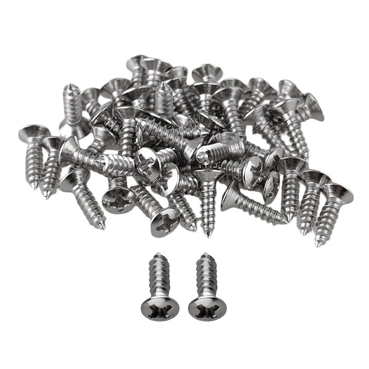 A71P 250x Guitar Bass Screws Parts for Scratchplates Pickguard, Silver