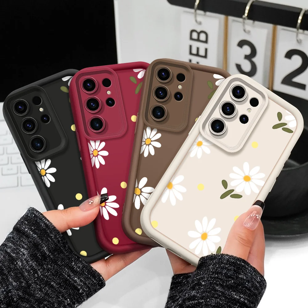 Falling Daisies Phone Case For Samsung Galaxy S23 S22 S21 S20 FE Plus Ultra Note 20 5G Staircase Soft Cover