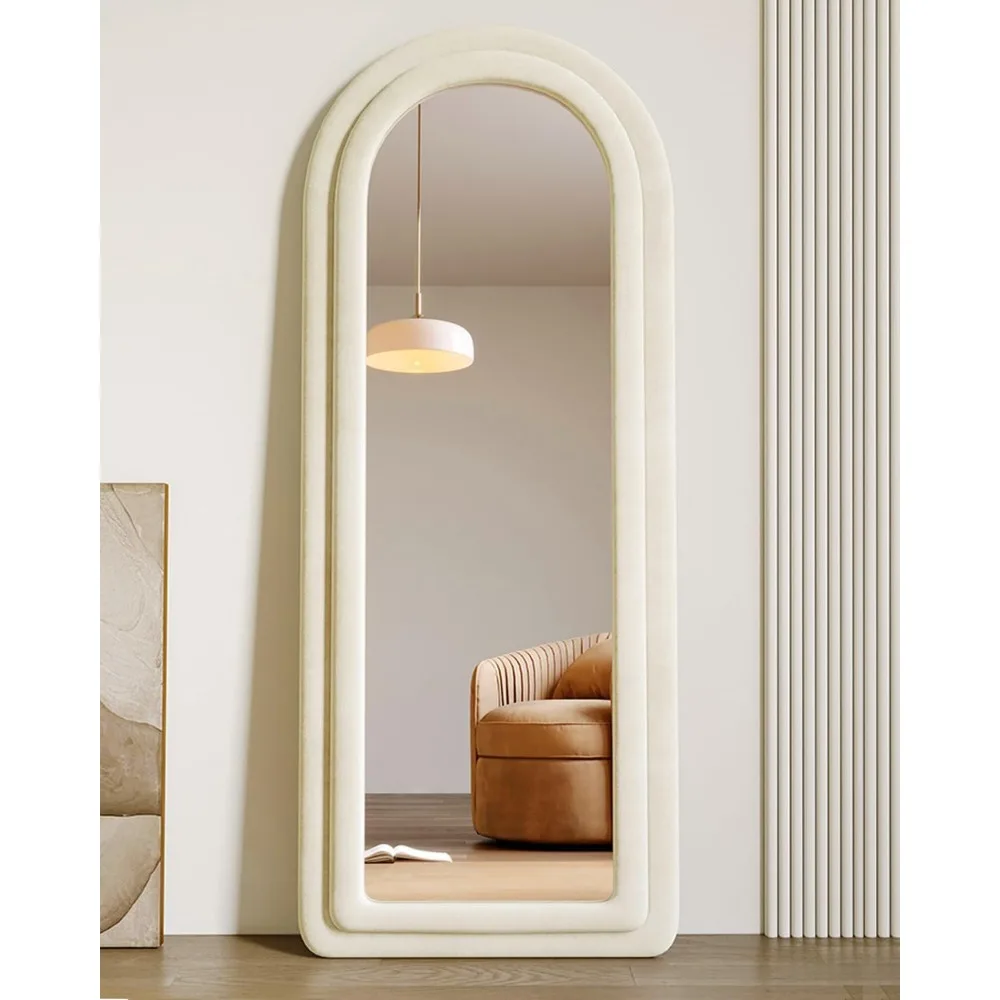 

Floor Mirrors Using flannel fabric and wood Durable and long-lasting 63"L x 24"W Suitable for bedrooms, living rooms,bathrooms