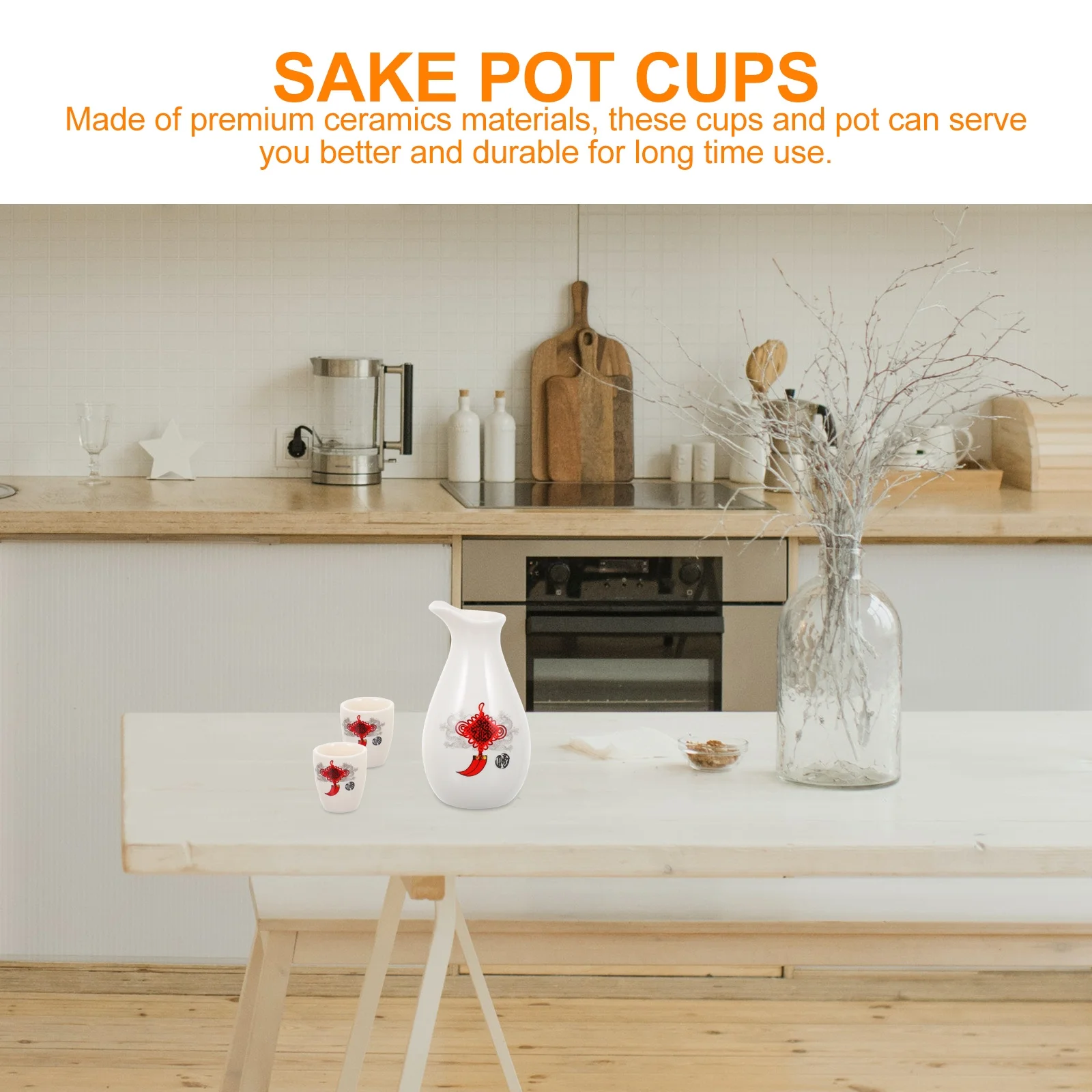 

1Set Ceramics Sake Pot Cups Set Exquisite Pattern Wine Container for Home Party Gift Drinkware Sake Pot Cups