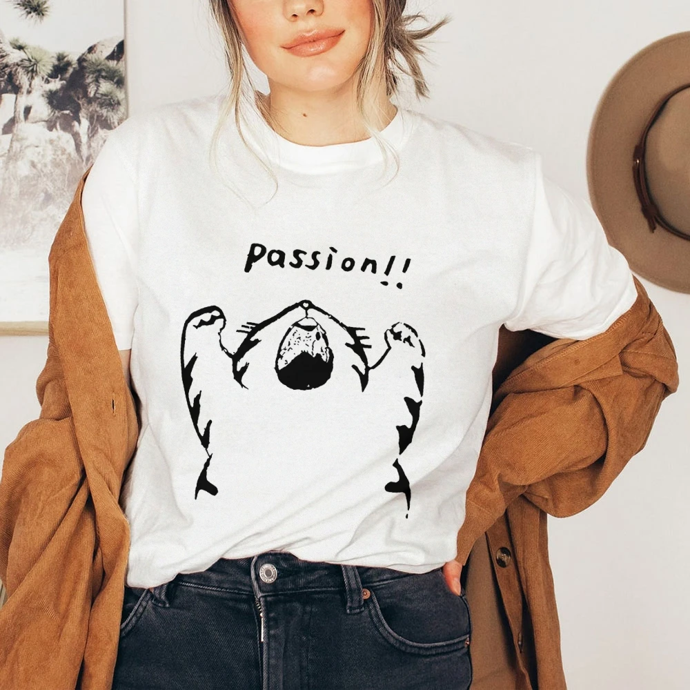 Camiseta con gráfico positivo de pasión de gato bonito, ropa de calle Unisex, camiseta superior de verano para uso diario para hombres Wemen, Tops de verano a la moda
