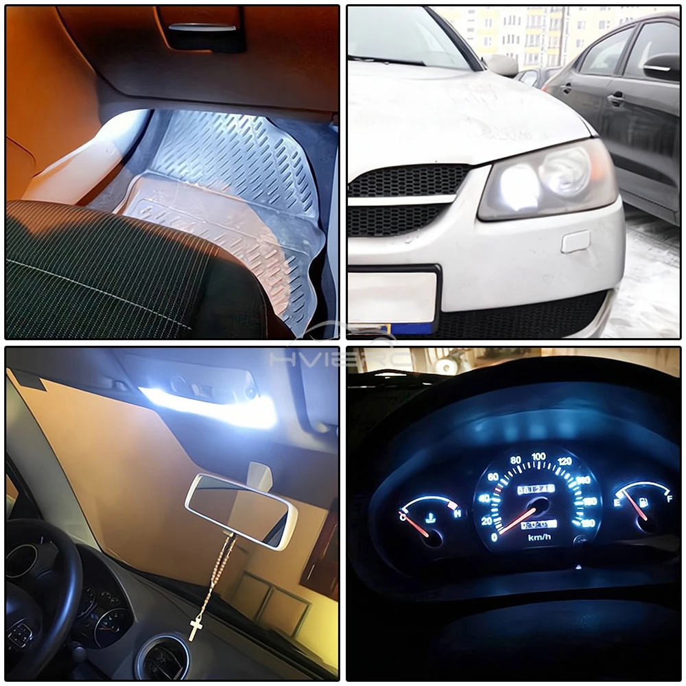 2/10 T10 W5W 12SMD 1206 mobil Wedge putih LED DC 12V Canbus dekoder tanpa kesalahan lampu eksternal pelat nomor lampu cadangan sudut Led