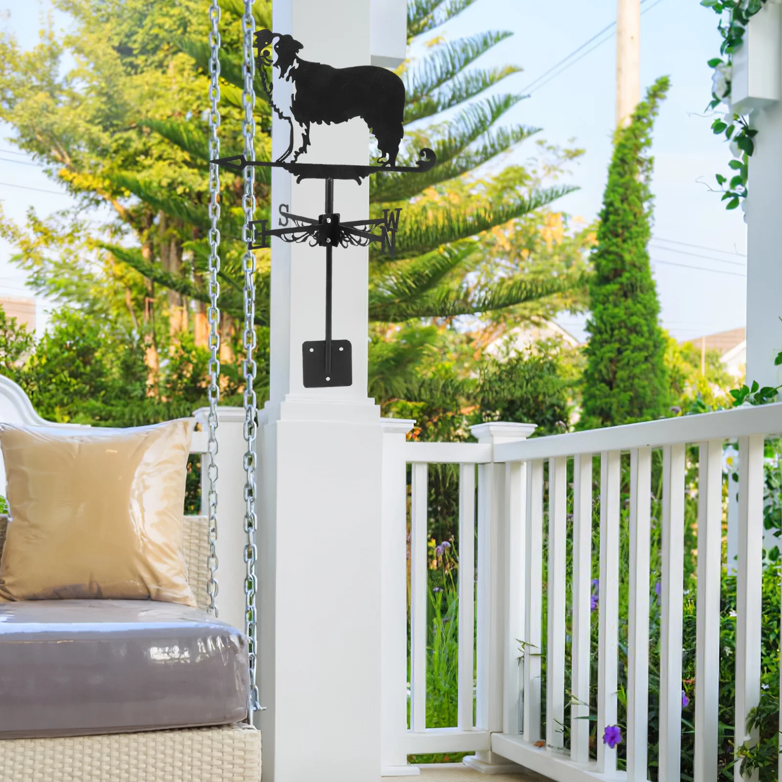 

Weather Vane Metal Wind Indicator Vintage Iron Weathervane for Yard Garden Decor Ground Insert Direction Tool Lawn Pavilion