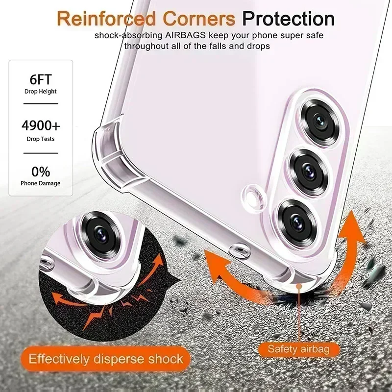 Противоударный чехол для телефона Samsung Galaxy S23 S21 S22 S20 Ultra Plus FE S10 S8 S9 Note 20 Plus A54 A53 A52 A51 A50 Силиконовый чехол