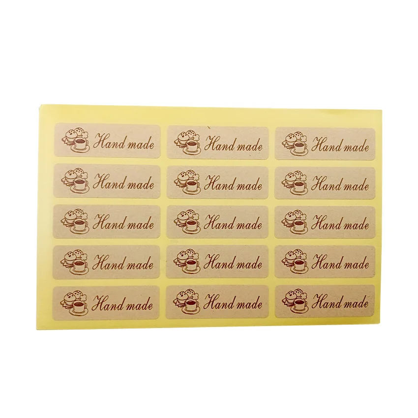 120Sheets Kraft Handmade Cake Seal Stickers Journal Vintage Sealing Decoration Stickers Baking Style Gift Stickers Cute Stickers