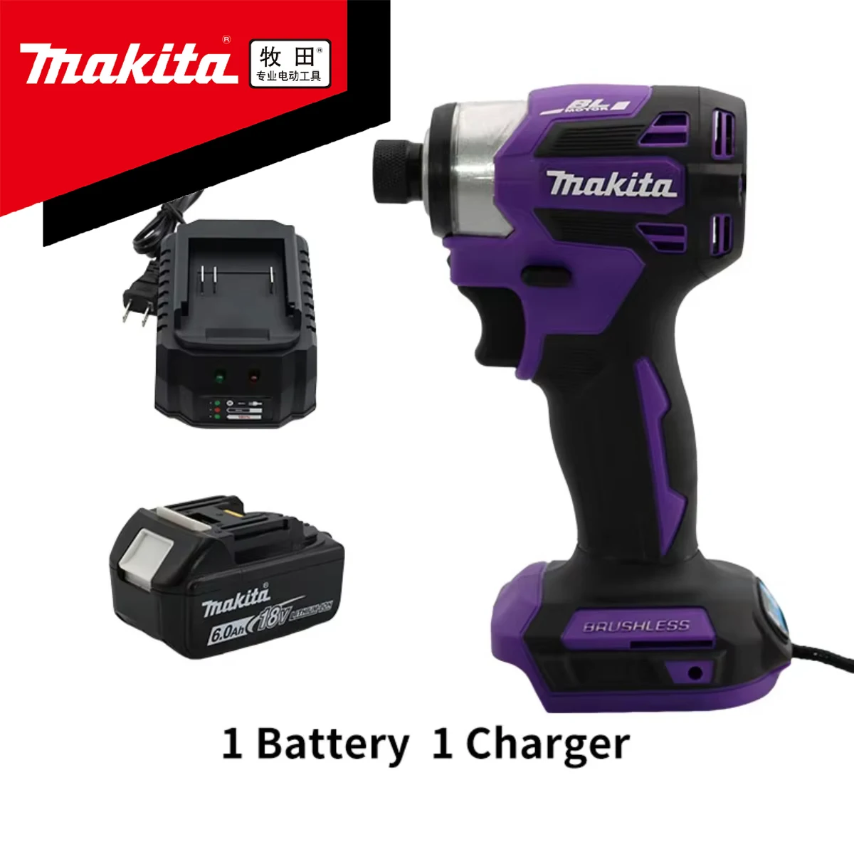 

New Makita DTD173 Brushless Cordless 18V Lithium Battery Impact Screwdriver Speed 3600RPM Home Electric Drill Power Tools