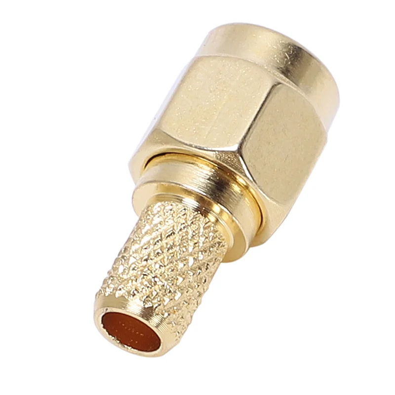 

BMBY-100Pcs SMA штекер RF коаксиальный разъем обжимной для RG58 RG142 RG400 LMR195 RG223
