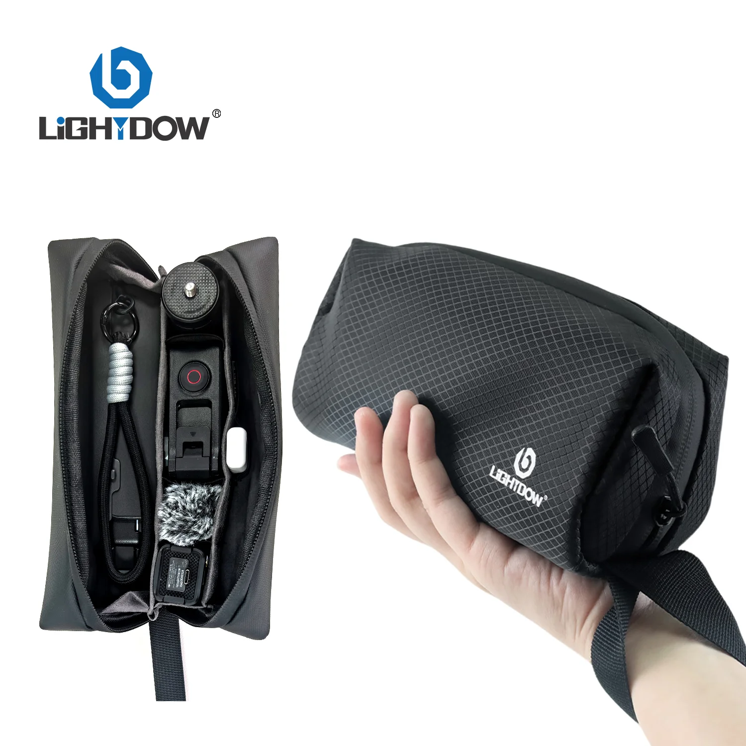 Lightdow Carrying Case for DJI Pocket 3 Waterproof Protective Bag Shoulder Bag Scratch-resistant Outdoor Travel Camera Accessory