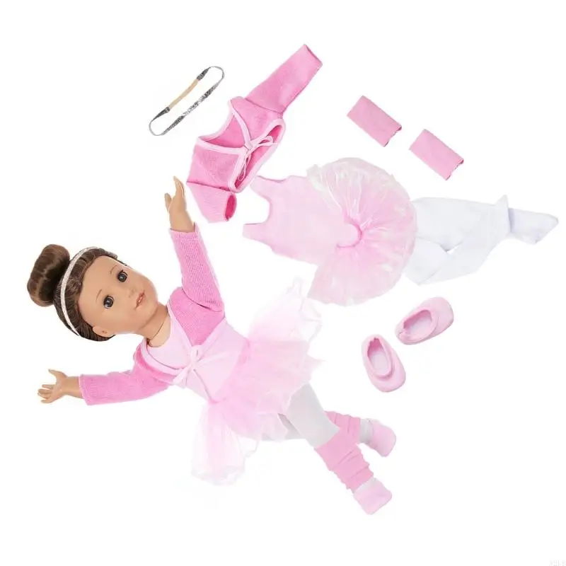 الأنيقة الباليه الأميرة توتو زي لـ 18 بوصة فتاة Dolls أزياء الرقص زي تغيير سهل لتغيير الأطفال A2UB