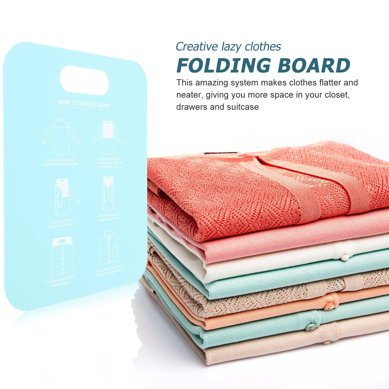 

2Pcs T-Shirt Board Sheet Space Saving Design Convenient Laundry Folding Tool Shirt Folding Board PP Cardboard for Shirt