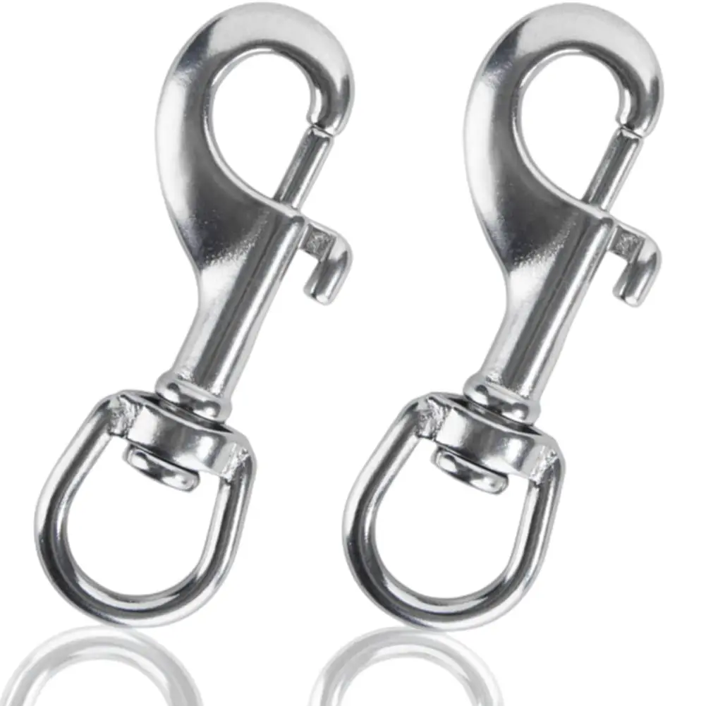 2Pcs 304 Stainless Steel Single Ended Swivel Snap Hooks Metal Buckles Dog Leash Strap  Keychain Flag Pole Rope Carabiner Clasp