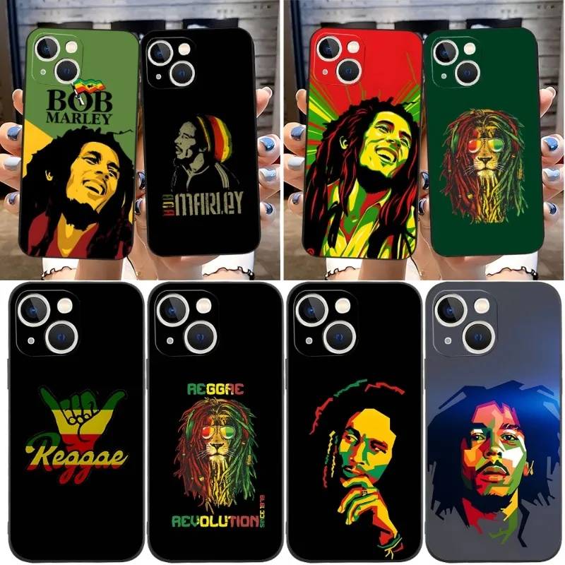 Reggae Bob Marley Phone Case Funda For Apple Iphone 12 Pro 13 11 14 Max Xr X Xs Mini 6 6s 7 8 Plus Design Back Cover