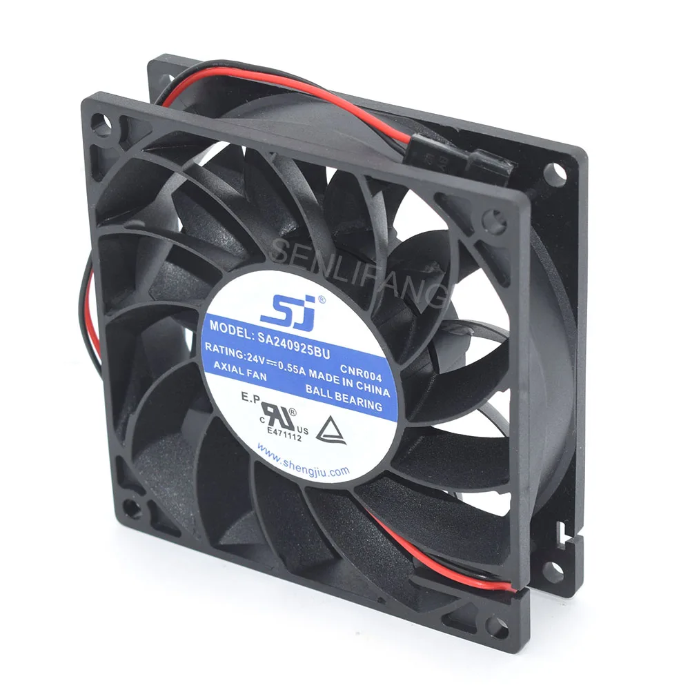 24V New Cooler SA240925BU For SJ Ball Bearing Cooling 92*92*25MM Axial Fan 0.55A 2Wires