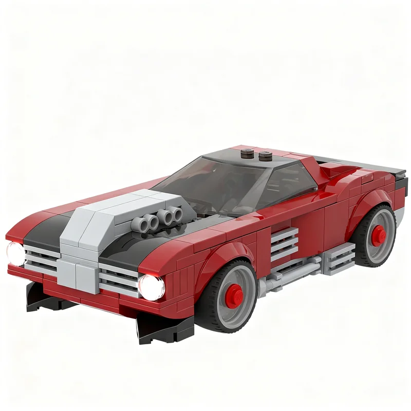 254 Piezas MOC City Champions Super Car Hollowback Hot Wheels Acceleracers, Modelo Tecnológico, Bloques de Construcción Creativos DIY, Regalo para el Hogar