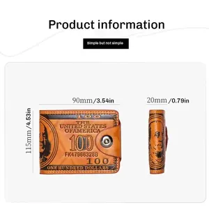 Ví da in đô la cho nam giới, ví nam, người giữ ảnh, danh mục đầu tư lớn, túi, thời trang Người giữ đồng tiền bán hàng chính Pachacha - №6