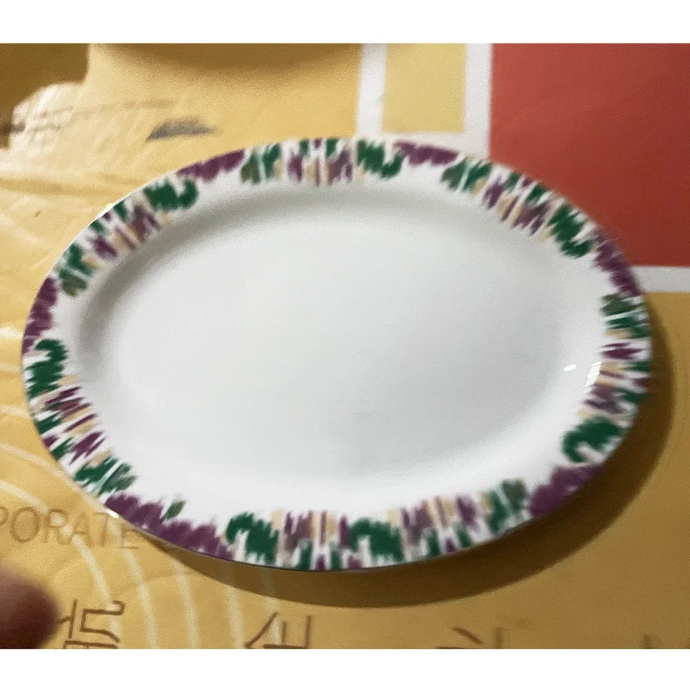 Top Grade Rainforest Ceramic Dinner Plates Geometric Pattern Ceramic Dish Charger Plate Dinnerware Plate Set Serving Dish