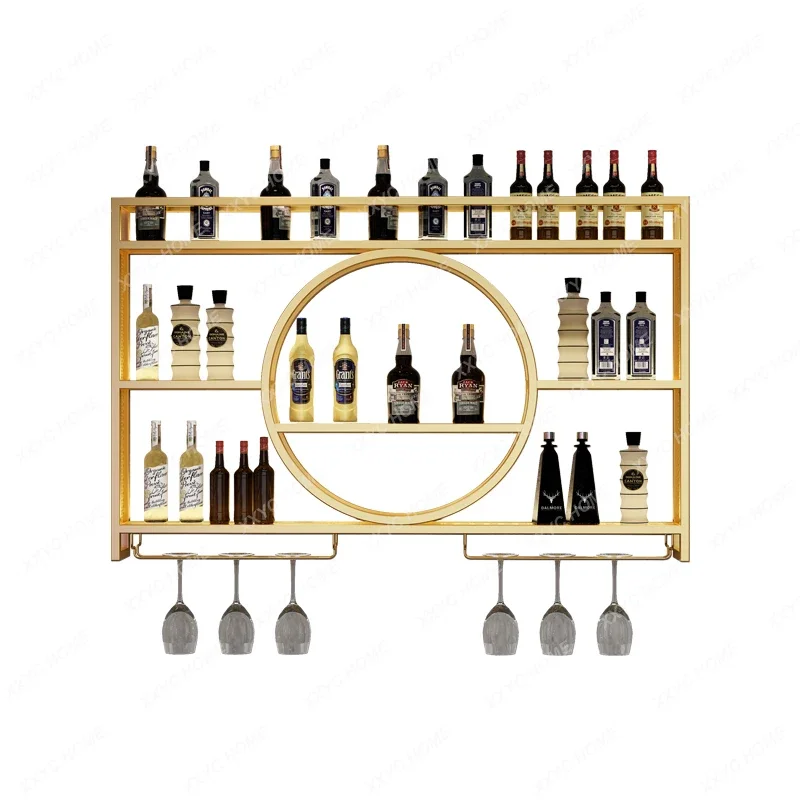 Luxury Modern Cabinet Wine Wall Mount Display Gold Shelf Shelves Wine Rack Bottle Holder Storage Stojak Na Wino Furnitures